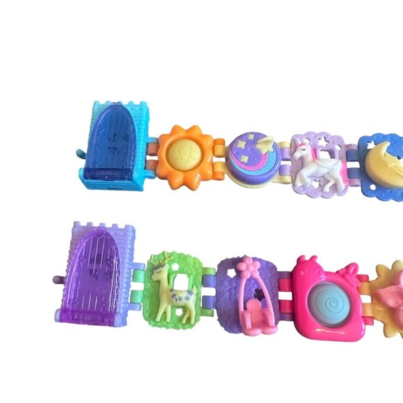 Polly Pocket Two Bracelet Treasures Playsets Collectible Unicorn Mushroom - Picture 3 of 7